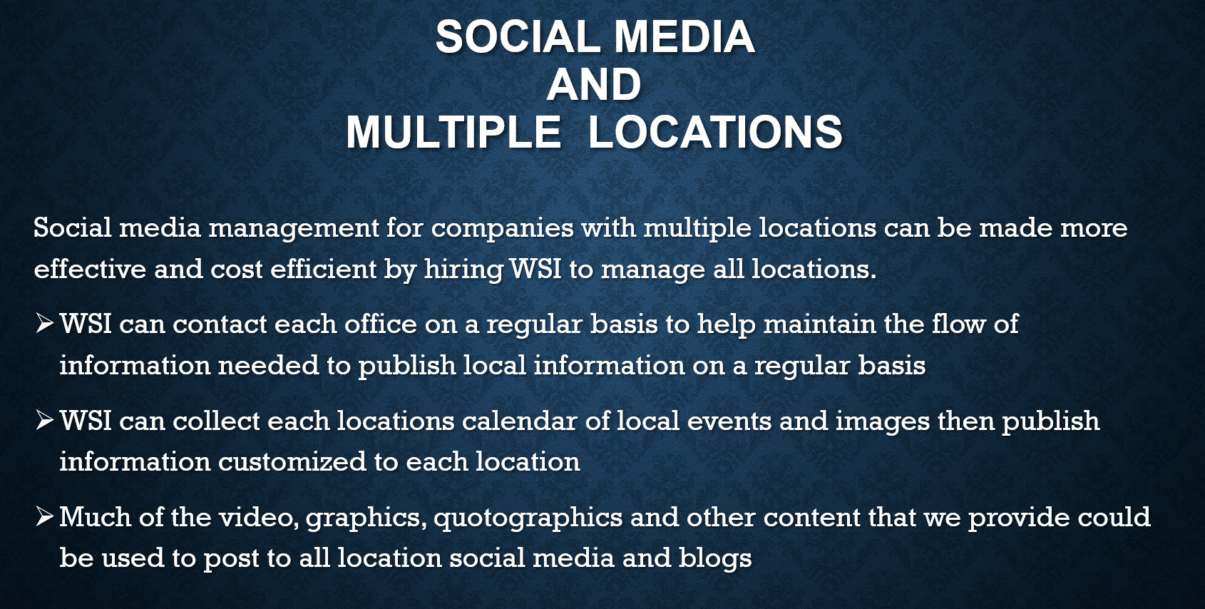 Managing multiple senior living homes and facilities locations with Social Media